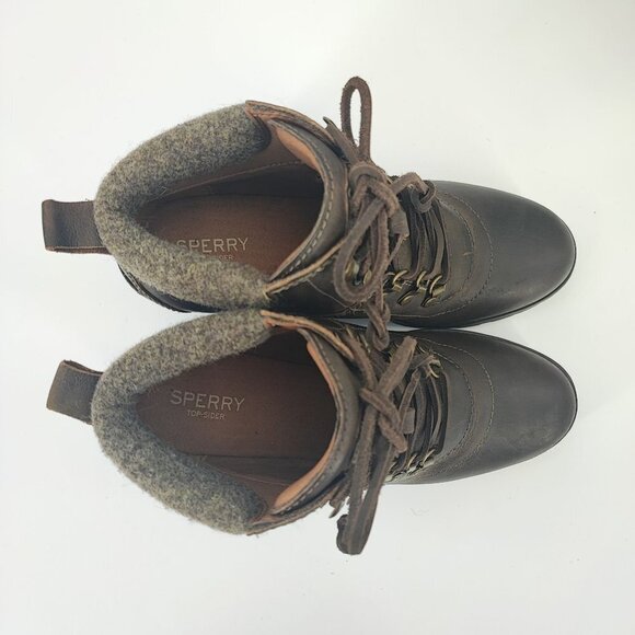 Sperry Women's Top-Sider Celeste Bliss Brown Leather Wedge Boots Size 7.5 - Picture 4 of 8